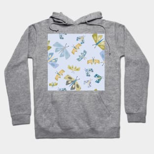 Moth Blue Pastel Colors Hoodie